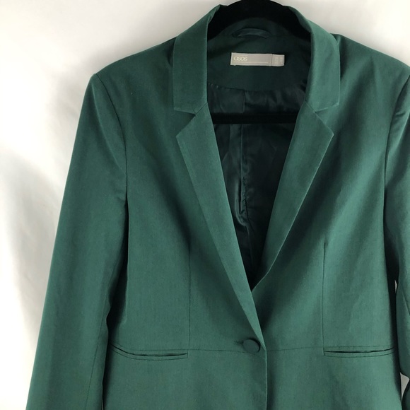 ASOS Jackets & Blazers - ASOS Forest Green Button Front Blazer Coat